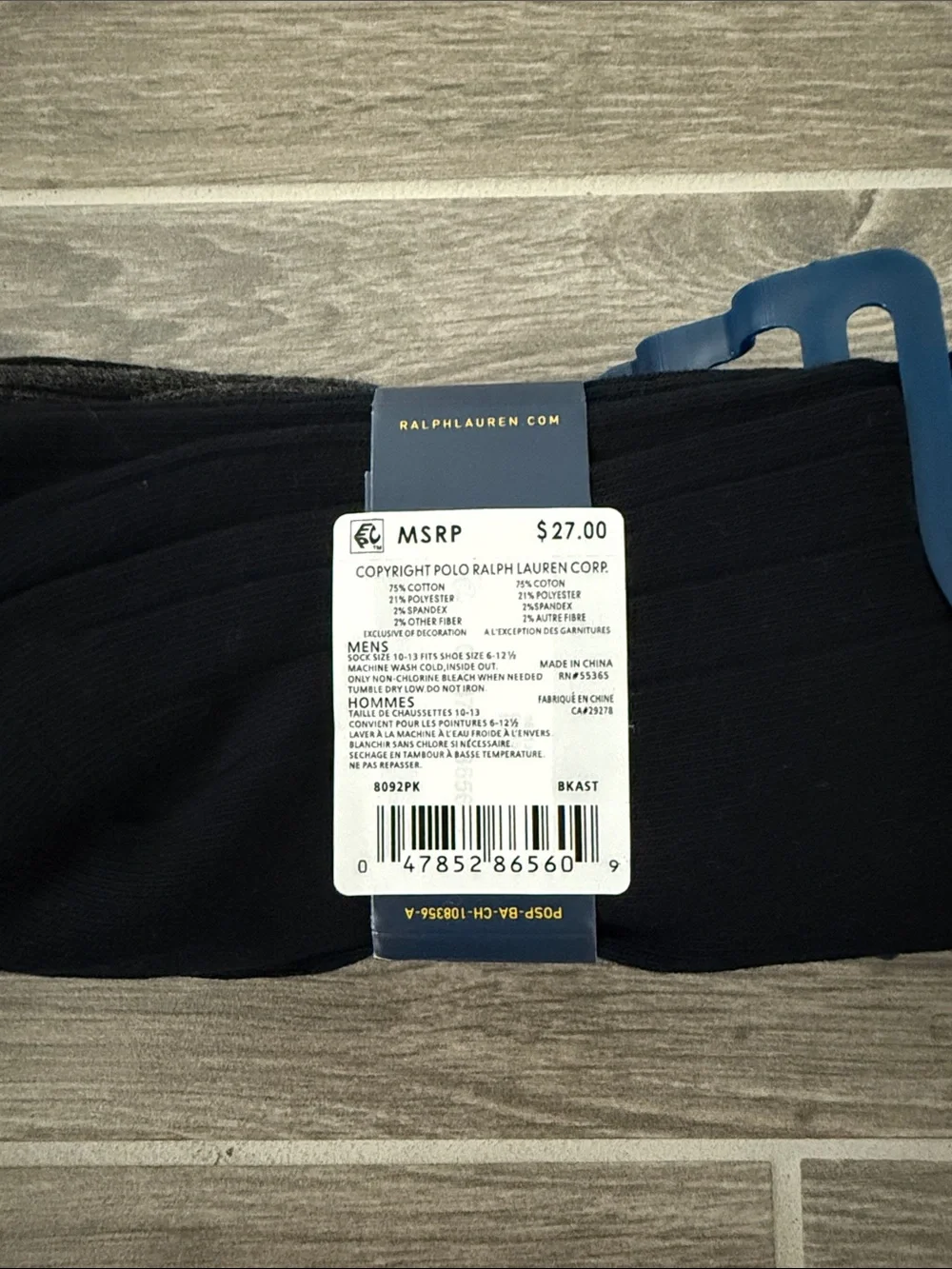 Polo by Ralph Lauren Black Ribbed Dress Socks - 3 Pack
